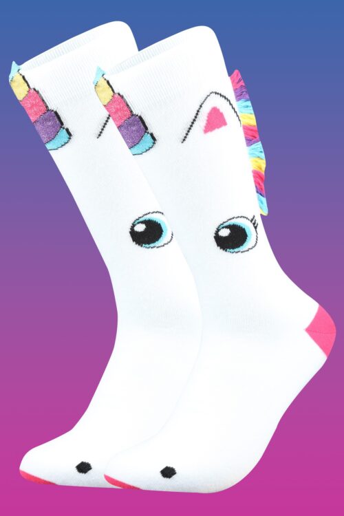 The Most Wonderfully Splendid Combed Cotton Unicorn Sock - #PrincessRainbowSparkles - Image 4