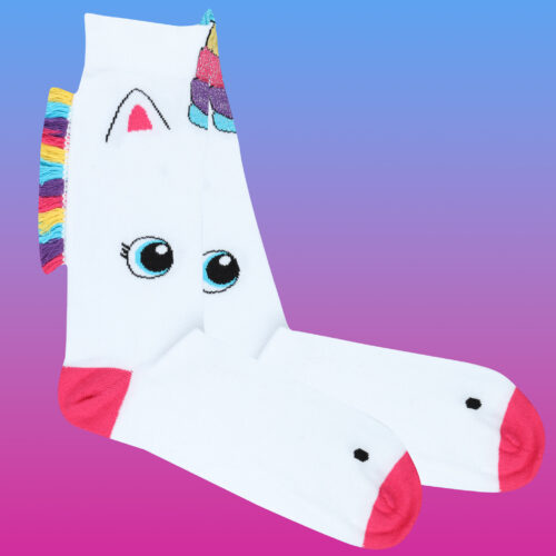 The Most Wonderfully Splendid Combed Cotton Unicorn Sock - #PrincessRainbowSparkles - Image 2